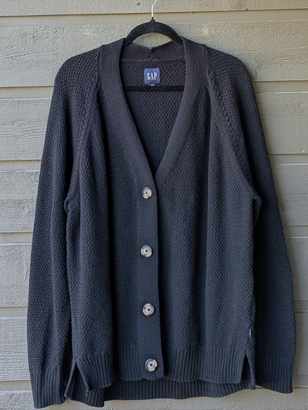 GAP 100% Cotton Black Button Up Cardigan Size XXL